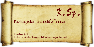 Kohajda Szidónia névjegykártya